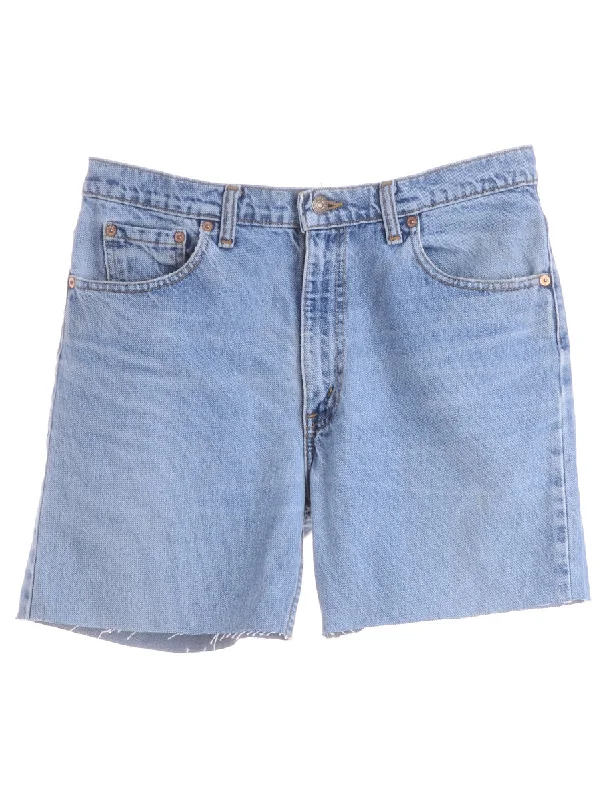 Elegant And Casual Label Denim Cut Off Shorts