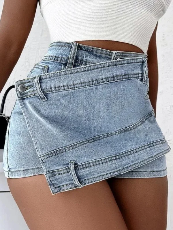 Warm Chic Women's Sexy Denim Pure Color Pants